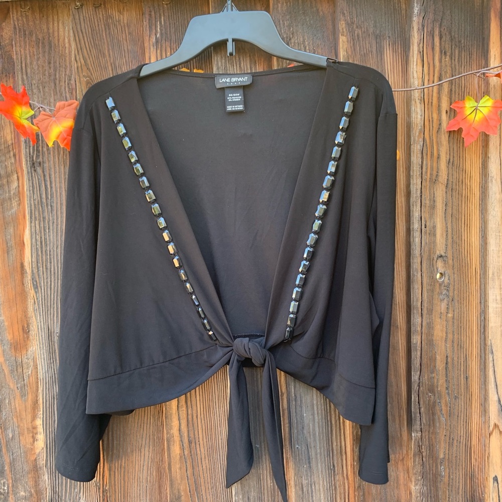 Lane Bryant women’s plus size black top. (A)